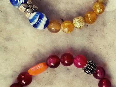 Bracelet gemstones tiger's eye - handmade