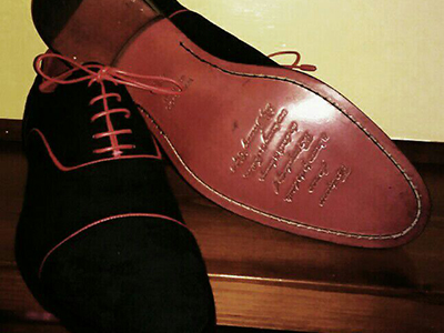 Shoes black suede & leather