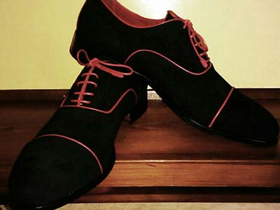 Shoes black suede & leather