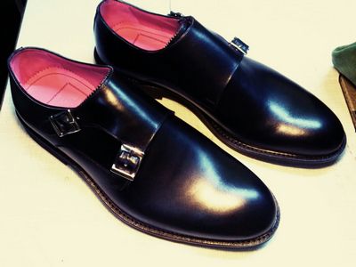 Double monk shoes, leather deer