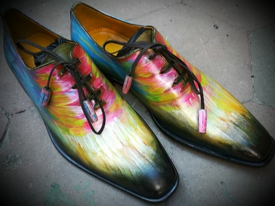 Multicol effect patina, calf leather