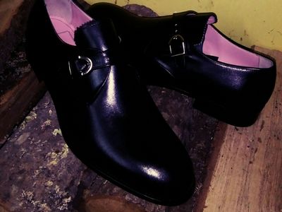 Single monk shoes, calf leather