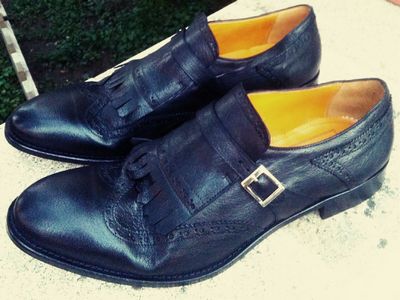 Single monk shoes, calf leather